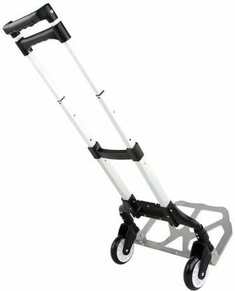Ladila Aluminum Alloy Car Folding Luggage Cart Portable Travel Trailer Household Luggage Cart Shopping Trolley Quick Folding Luggage Trolley