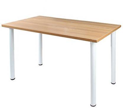 Lakdi Modern & Contemporary White Metal Frame Multipurpose Home Office Laptop Computer Desk Dining Table (Length:105 cm) Engineered Wood Study Table