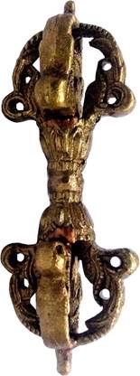 Purpledip Bell Metal Vajra Buddhist Tibetan Prayer Meditation Device, 3.5 inches Decorative Showpiece  -  2 cm