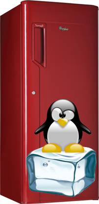 Wall Studio 50 cm Refrigerator Sticker - Baby Panda On Ice Cube Decorative fridge sticker Self Adhesive Sticker