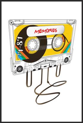 Impression Wall 30 cm Black Reel Cassette Poster Without Frame 12 X 18 inch Self Adhesive Sticker