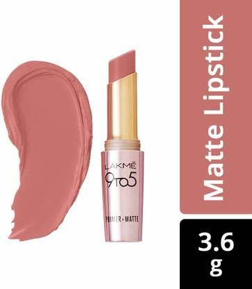 Lakmé 9 to 5 Primer and Matte Lip Color, Blushing Nude, 3.6g