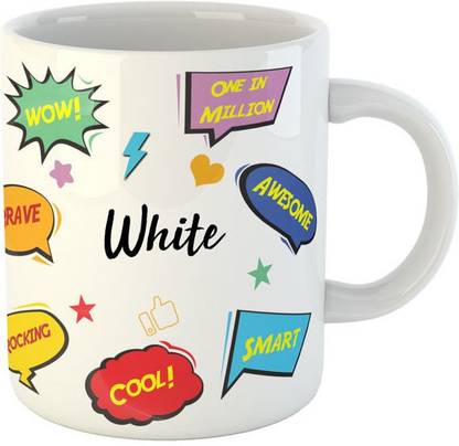 Ashvah White Name Ceramic Coffee Mug