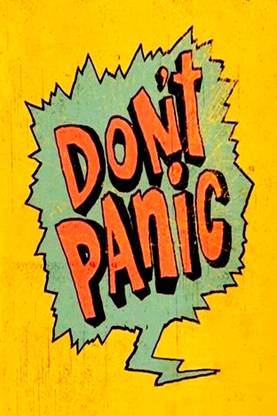 Impression Wall 30 cm Don't Panic Without Frame 12 X 18 inch Self Adhesive Sticker