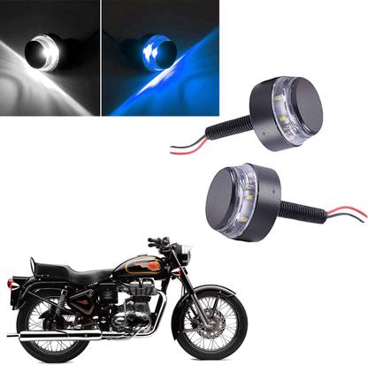 Vagary Handle Weight Light Indicators for All Bike Universal Bar End Turn Signal Grip 0043 Indicator Light Motorbike LED for Royal Enfield (12 V, 2 W)