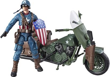 MARVEL Legends Series 6-Inch-Scale Captain America Collectible Action Figure with Motorcycle