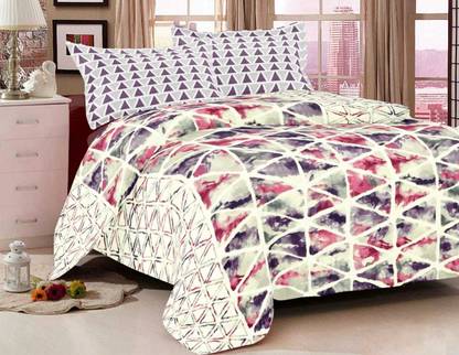 147 Degree 144 TC Cotton Double Abstract Flat Bedsheet