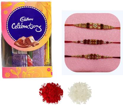 Cadbury Beautiful Designer Rakhi Combo Set Of 3 Combo