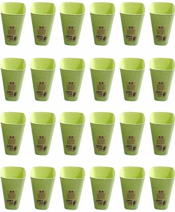 Dev (Pack of 24) DNC-3 Eco- Friendly Biodegradable Wheat Fiber Glass Set Water/Juice Glass