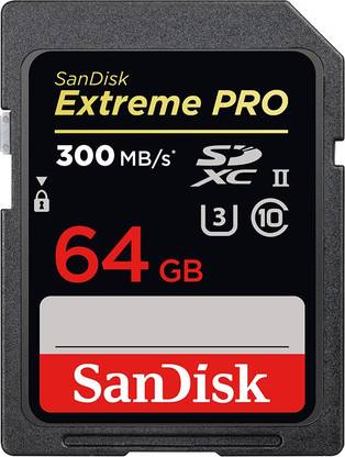 SanDisk SDSDXPK-064G-GN4IN Extreme Pro 64 GB SDXC Class 10 300 Mbps  Memory Card Compatible with Camera, Tablet, Mobile
