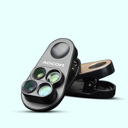 ADCOM Professional 4 in 1 Mobile Phone Camera Lens Kit – 110° Wide Angle Lens + 1.5x Telephoto Lens + 165° Fisheye Lens + 10x Macro Lens - Universal Clip On Cell Phone Travel Lens - Mobile Phone Lens