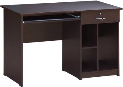 Lakdi Home Office Use Computer Accessories Storage Desk with 1 Drawer, CPU & UPS Box, Keyboard Tray and 1 Open Shelf Engineered Wood Study Table