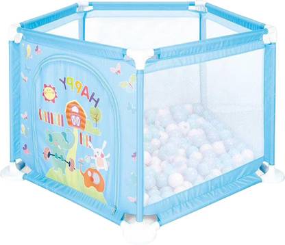 Kiddale Baby Playpen 5 Panel Indoor Outdoor Safety Divide Baby Safety Fence with 50 Colorful Balls