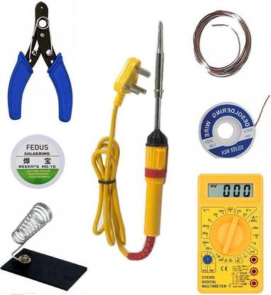 Tech-X Electric Soldering Iron Kit 25 W with Basic Multimeter 7 IN 1 25 W Simple