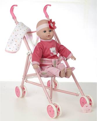 Kingstate Baby Dolls 16" Baby Doll and Stroller Set