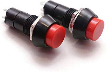 Creative Tech Switches Self-Lock On/Off 2 pin Push Button Switch Locking Car, Boat Dashboard Red pack of 2 Electronic Components Electronic Hobby Kit