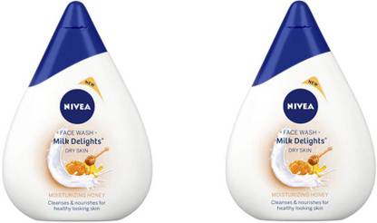 NIVEA , Milk Delights Moisturizing Honey(Dry Skin) 50ml x 2 Face Wash