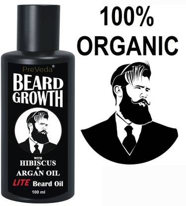 PreVeda Best Beard Growth LITE Hair Oil with Hibiscus & Argan oil Hair Oil