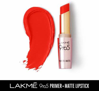 Lakmé 9 to 5 Primer with Matte Lip Color, MR8 Orange Edge, 3.6g