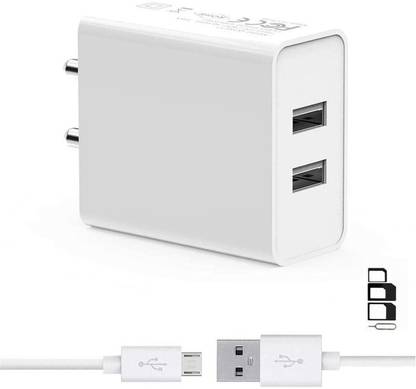 ShopsGeniune Wall Charger Accessory Combo for Honor 6X, Honor Holly 2 Plus, Honor 5X, Honor 5C, Honor Holly 3, Honor 8 Smart, Honor Bee, Honor 4X, Honor 6, Honor 6 Plus, Honor Holly Dual Port Charger Original Adapter Like Wall Charger, Mobile Power Adapter, Fast Charger, Android Smartphone Charger, Battery Charger, High Speed Travel Charger With 1 Meter Micro USB Cable Charging Cable Data Cable