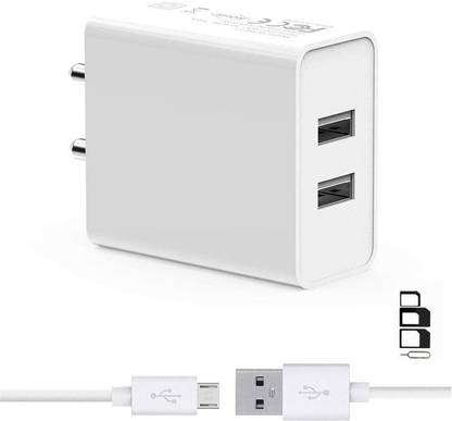 UrCart Wall Charger Accessory Combo for Lyf F1, Lyf Water 7, Lyf Water 10, Lyf Flame 7, Lyf Flame 8, Lyf Water 7S, Lyf Wind 4S, Lyf Water 1, Lyf Water 11, Lyf Water 8, Lyf Earth 1, Lyf F8, Lyf Wind 7, Lyf Wind 2, Lyf Water 9, Lyf Wind 7i, Lyf Wind 3, Lyf Wind 7S, Lyf Flame 6, Lyf Earth 2, Lyf Flame 1, Lyf Water 3, Lyf Wind 6, Lyf Wind 4, Lyf Wind 1 Dual Port Charger Original Adapter Like Wall Charger, Mobile Power Adapter, Fast Charger, Android Smartphone Charger, Battery Charger, High Speed Travel Charger With 1 Meter Micro USB Cable Charging Cable Data Cable