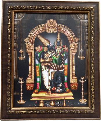 C.K.Handicrafts Sri Bhu Varaha Swamy Pigment Printing Photo with Frame Small Size Religious Frame