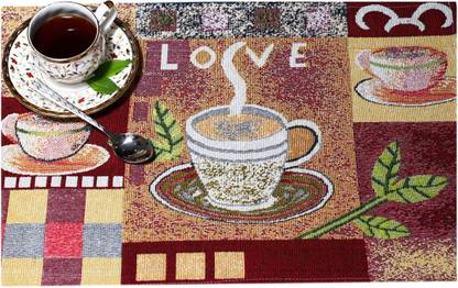 PRAKARTIK Rectangular Pack of 6 Table Placemat