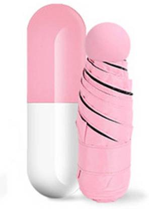 MEZIRE Designer Ultra Mini UV Coated 4-Fold Travel Capsule Umbrella