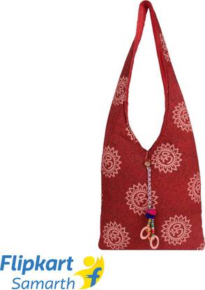 Indha Craft Hand Block Printed Om Cotton Jhola Shoulder Bag