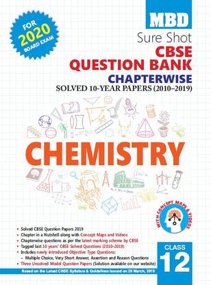 MBD Sure Shot CBSE Class 12 Chemistry Chapterwise Question Bank
