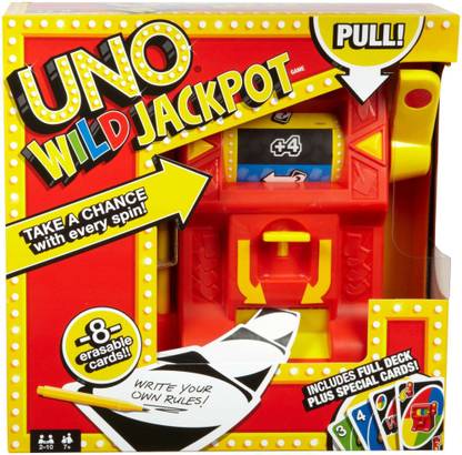 UNO Wild Jackpot Card Game with Wild Roller for 2 to 6 Players