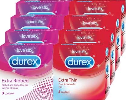 DUREX Extra Ribbed, Extra Thin (24 Pieces) Condom