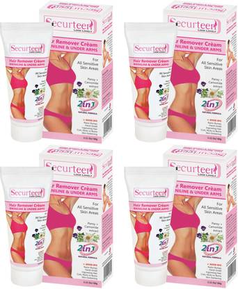 Securteen creme hair remover bikini line pack of 4 Cream