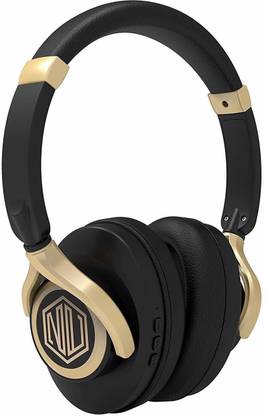 Nu Republic Starboy 2 Over-Ear Ultra Bass-Wireless Headphones-Black & Gold Bluetooth