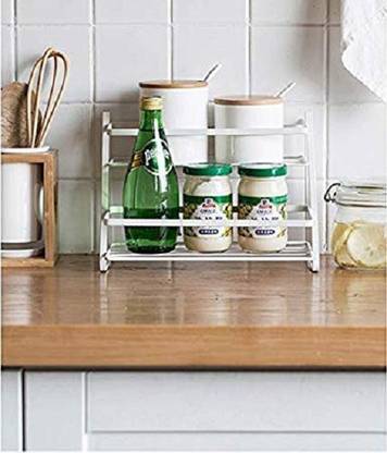 Xllent Utensil Kitchen Rack Steel Spice Organizer, 2 Tier Kitchen Spice Rack