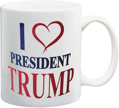 Bigmegamart Funny Coffee Tea Cup Creative Ceramic I love President Trump White Tea and Coffee Ceramic Ceramic Coffee Mug