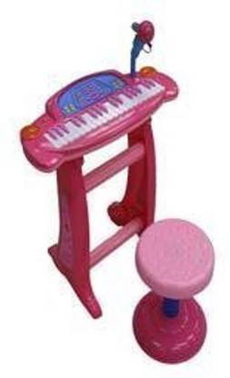 Velocity Toys 36 keys Pink Piano/Keyboard set with Microphone and stand/Chair