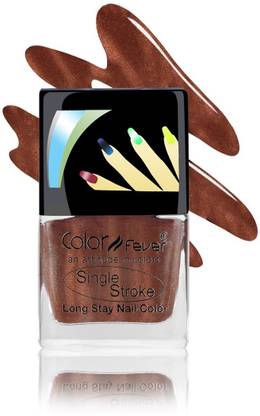Color Fever Ultra Sparkle Nail Color -Long Wear Nail Paint (Rust Brown), 9 ml Shiny Rust brown