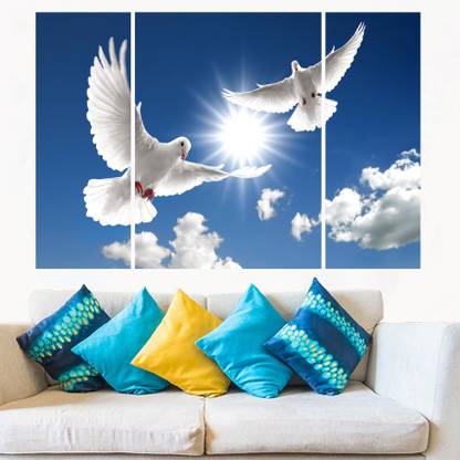 pari arts Multiple frame,beautiful LOVE BIRDS wall painting Digital Reprint 24 inch x 36 inch Painting