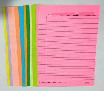 Arham Multicolored Sheet Ruled A4 90 gsm Coloured Paper