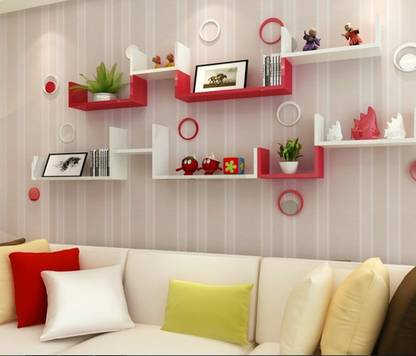 Wood Decor U Shaped MDF (Medium Density Fiber) Wall Shelf