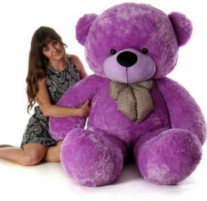 hasya big store Cute & Beautiful Soft Giant Teddy Bear for Girls purple 5feet  - 150 cm