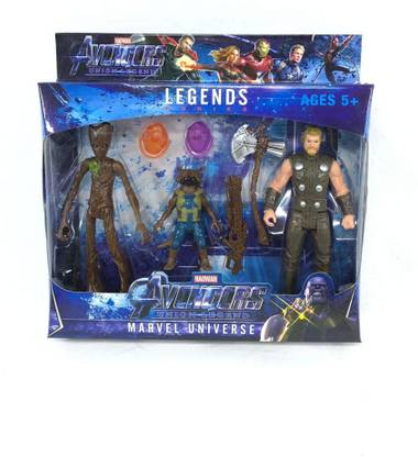 Mubco Thor Marvel Avengers & Rocket Raccoon & Groot Action Figure