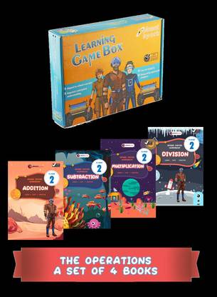 The 4 Operations Bundle (Addition, Subtraction, Multiplication Division): Set of 4 Detailed fun maths worksheets (Class 2): Ages (6-8): Loved by kids: Free online app: Over 3000 questions: Educational gift set