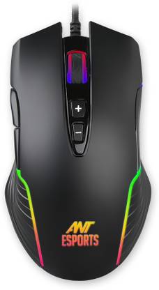 Ant Esports GM500RGB 1000 Hz Polling Rate 4000 Dpi for FPS and MOBA Wired Ambidextrous Laser  Gaming Mouse