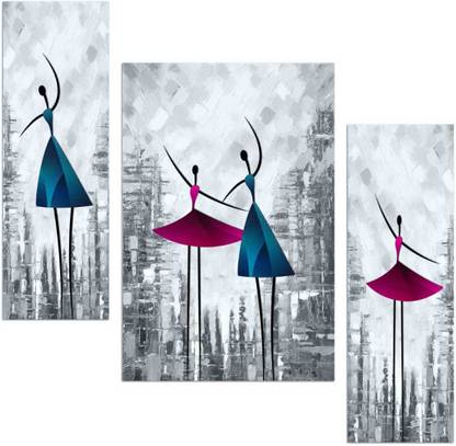 Wrap Up Box Beautiful dancing lady 3 piece MDF Painting Digital Reprint 18 inch x 24 inch Painting