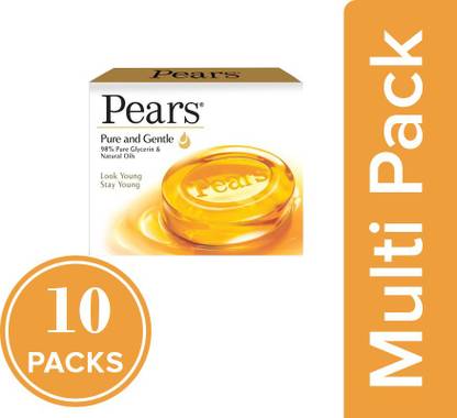 Pears Pure & Gentle Soap Bar : 75 gms (Pack of 10)