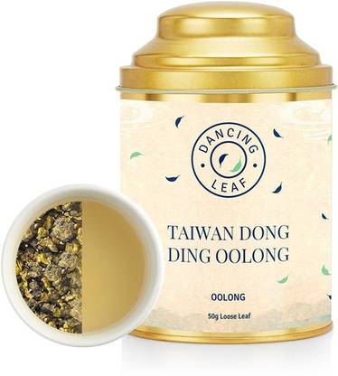Dancing Leaf Taiwan Ding Dong Oolong | Oolong Tea Blend | Loose Leaf Tin (50 Gms) Unflavoured Oolong Tea Tin