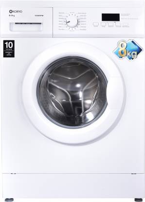 KORYO 8 kg Fully Automatic Front Load Washing Machine with In-built Heater White