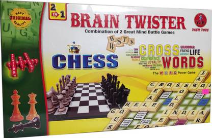 Negi 2-In-1 Brain Twister Games Chess Game Word Games